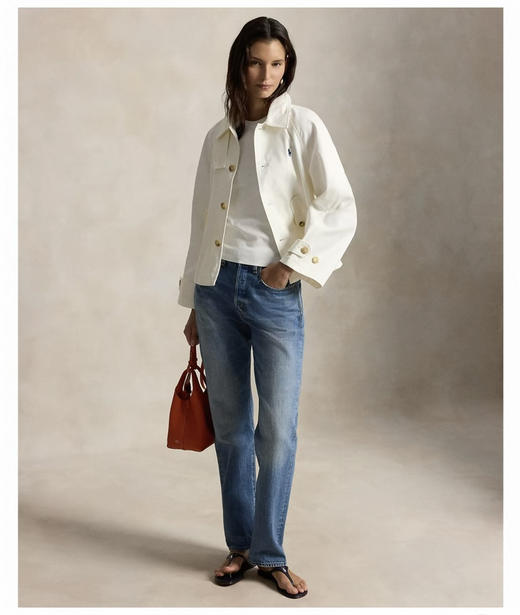 【秒杀价已调 直接拍】RL 拉夫 早春升级款棉麻混纺斗篷 白色风衣外套 商品图2