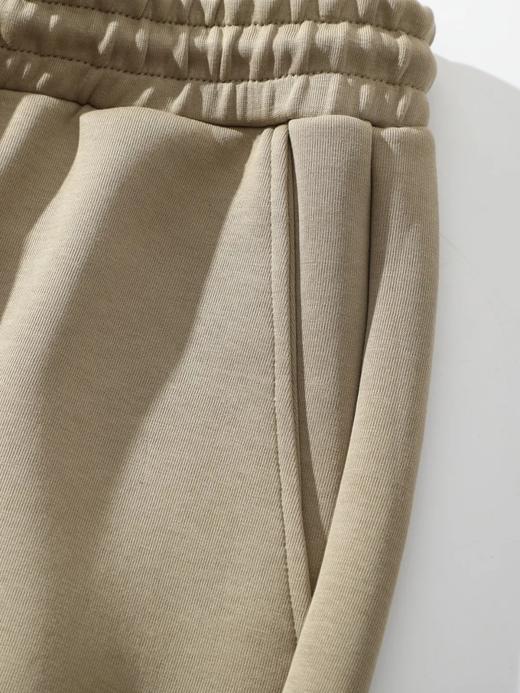 F031646空气层棉纯色复古风抽绳松紧腰休闲裤人体学裁剪直口裤脚运动卫裤 商品图12