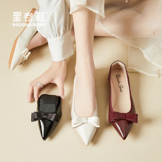 【舒适鞋服丨女款方扣蛋卷平底鞋】35-40码可选，蛋卷鞋系列，女士尖头春夏新款软底单鞋方扣平底鞋，百搭水钻，舒适软底，可做休闲逛街、旅行、开车、跳舞、上班通勤等多功能用鞋！ 商品图0