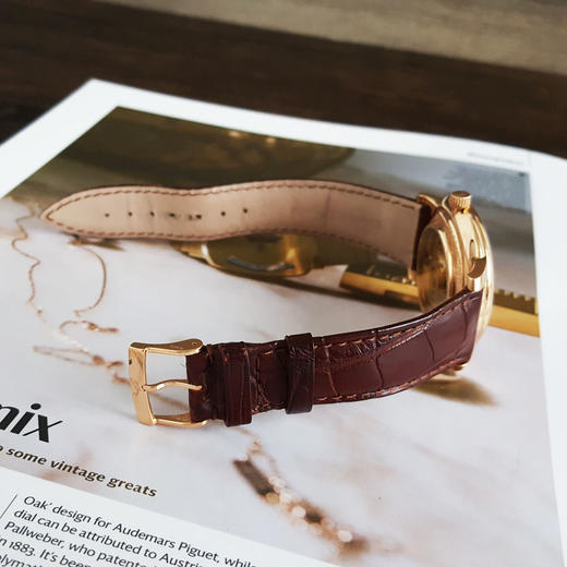 【95新】OGIVAL 爱其华自动机械机芯日期显示40MM（男款）18K玫瑰金090326NJS18 商品图6