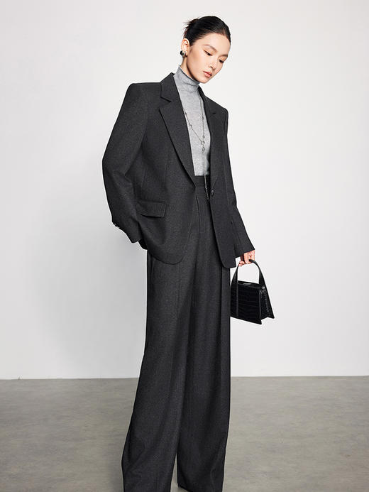 法小曼*子珍高定设计款复古老钱风西装套装女宽松显瘦大板英伦风一粒扣西服女 商品图7