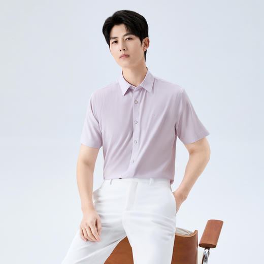 【无缝领/条纹衬衫】柒牌男装2026夏季新品含莱赛尔商务短袖衬衫 130A70350 商品图1