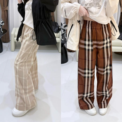 316-10 大格子女士长裤 商品图0