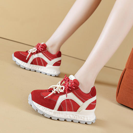 新款德训鞋防水台时尚休闲鞋内增高阿甘女鞋AM167 商品图0