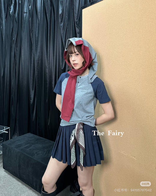 Miu 2026早春撞色亨利领Tee恤031601 商品图4