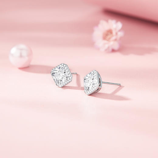 卡蒂罗KADER  流光方糖耳钉 925银甜美爆闪小众轻奢设计女生百搭养耳洞耳饰 精致氛围感百搭款 商品图2