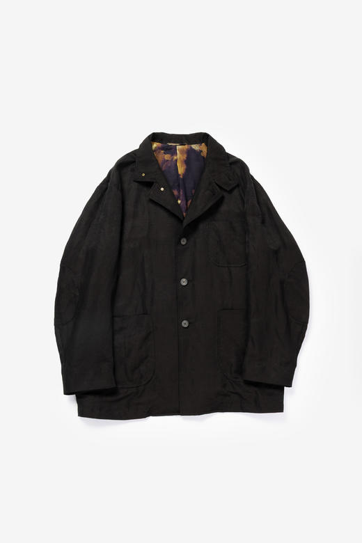 Calmlence 26SS 黑色生丝亚麻混织轻盈猎装夹克 商品图1