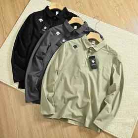 F031619春季新款简约运动休闲排汗吸湿通勤百搭长袖Polo衫