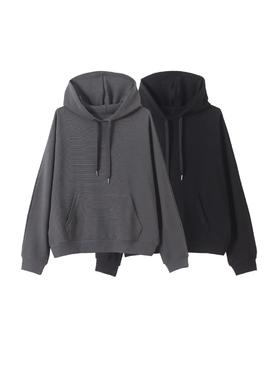 F031643手摇链珠肌理感帽衫立体剪裁连帽抽绳宽松遮肉卫衣