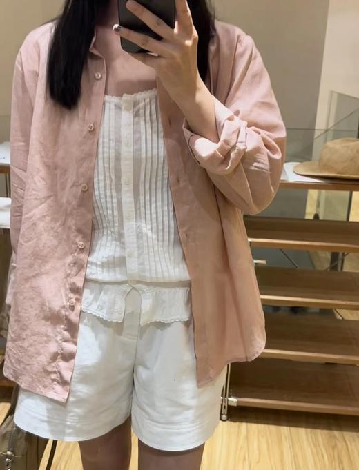 F0316102亚麻三文鱼粉衬衫早春新款高阶通勤衬衫上衣 商品图13