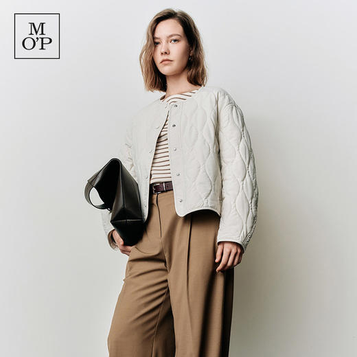 Marc O'Polo/MOP25春秋季新款短款简约圆领格纹棉服保暖女士外套 商品图1