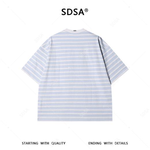 A612189SDSA男装2026新款高贵轻奢撞色条纹圆领短袖T恤刺绣花朵设计百搭 商品图5