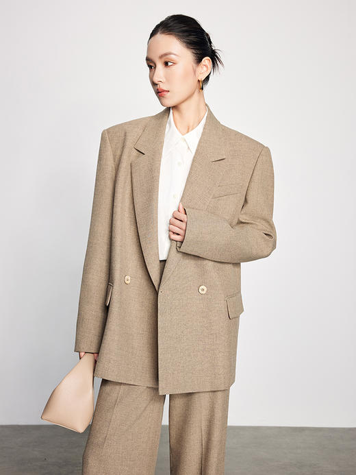 法小曼*子珍韩系少女卡其色西装套装女直筒型2026新款大女主气场西服 商品图8