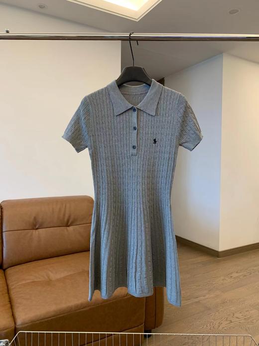 F031687优雅气质大方质感POLO领刺绣搭片针织短袖麻花连衣裙 商品图13