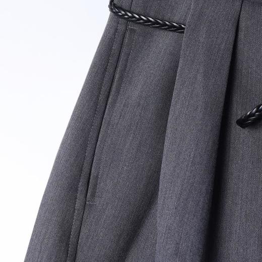 SDSA男装2026新款高贵轻奢韩版简约纯色连腰设计弯刀西裤百搭休闲 商品图2