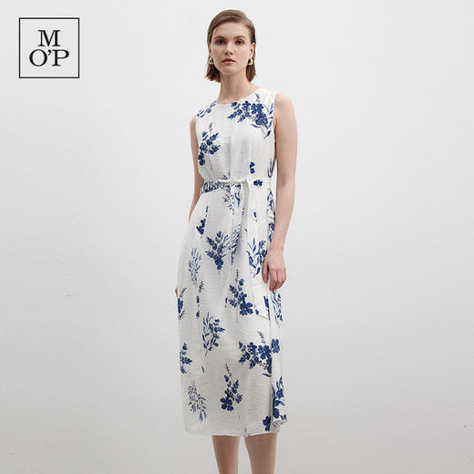 Marc O'Polo/MOP夏季新款好看时尚自然无袖印花系腰连衣裙女长裙 商品图1