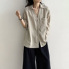 西遇法式v领薄款长袖衬衫女2026年春季新款慵懒感防晒通勤上衣SS060222 商品缩略图1