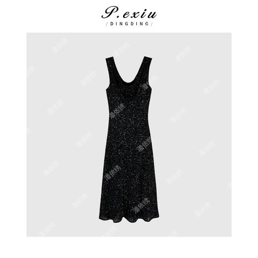 03-3潘依绣丁丁宠粉重工亮片气质连衣裙Q9512 商品图1