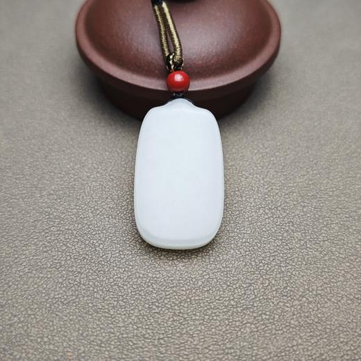 特惠！新疆和田玉且末料一级白经典小平安牌 312-18 商品图0