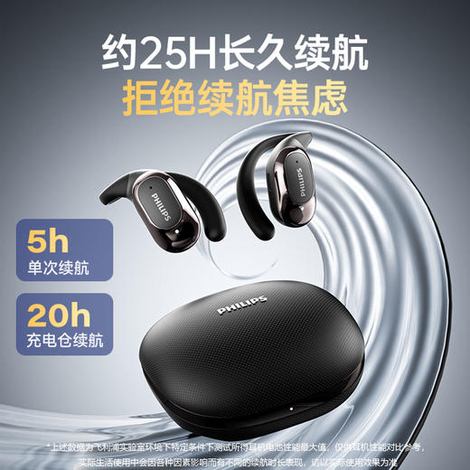 飞利浦（PHILIPS）真无线蓝牙耳机挂耳开放式骨传导概念耳机跑步运动长续航音乐通话降噪适用苹果华为小米TAQ2220 商品图7