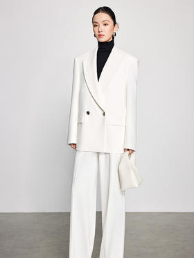 法小曼*子珍气质女神范高端套装白色阔型西装女高级感正肩大女主气场