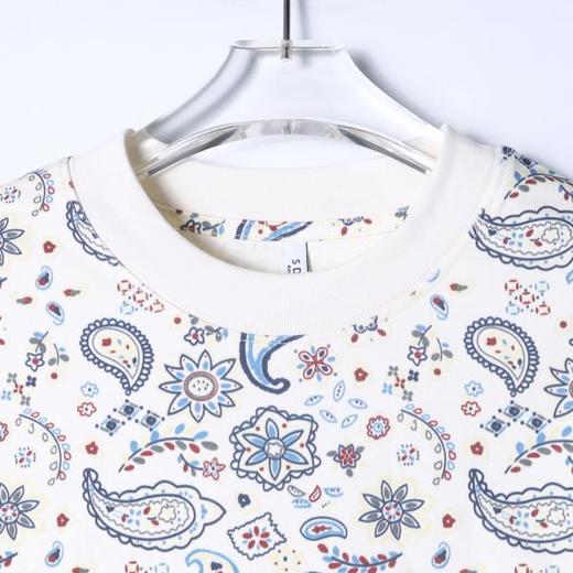 26T149SDSA男装2026新款高贵轻奢时尚简约满印腰果花卉圆领短袖T恤百搭 商品图1