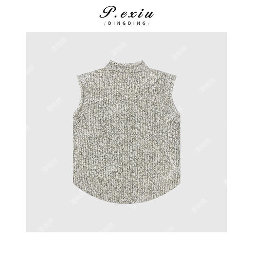 03-3潘依绣丁丁宠粉韩系圆领花纱无袖马甲毛织针织Q2139 商品图1