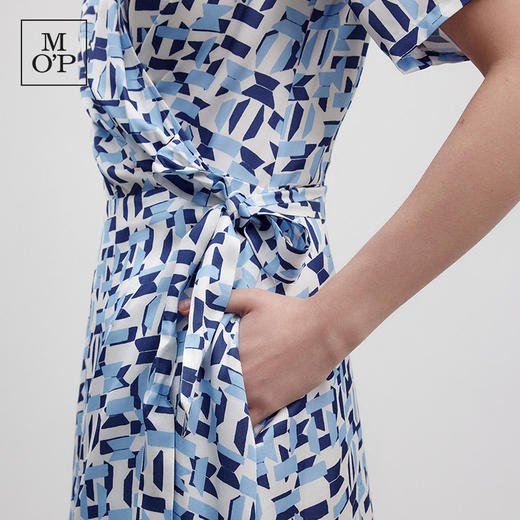 Marc O'Polo/MOP夏季新款好看印花时尚V领茶歇裙显瘦收腰连衣裙女 商品图4