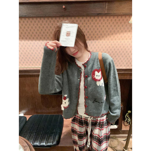 <曾小咸推荐>3.18现货秒杀 ！微信超特价！韩系小猫刺绣毛衣 日常199.99 立减110 秒杀89.99！！ 商品图4