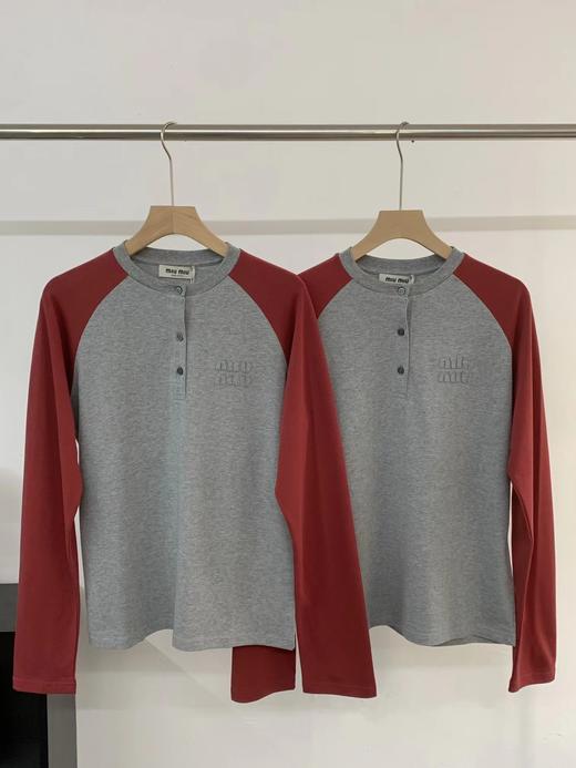 F031683早春学院风氛围感拉满撞色圆领开衫长袖上衣 商品图0