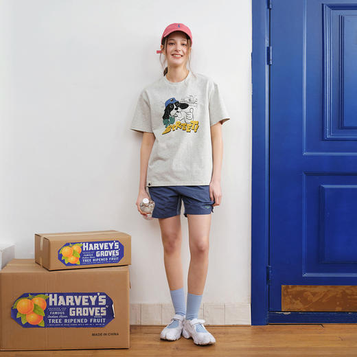 714street美式复古可爱小狗印花短袖T恤男2026夏季情侣款半袖上衣 商品图3