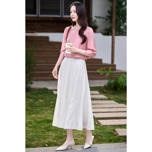 米思阳2026春新款气质优雅高级感天丝衬衫薄款亲肤舒适纯色上衣1015 商品图4