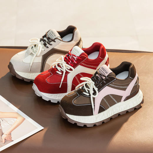 新款德训鞋防水台时尚休闲鞋内增高阿甘女鞋AM167 商品图3