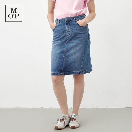 Marc O'Polo/MOP夏季新款好看时尚经典水洗中长牛仔半裙女半身裙 商品图2