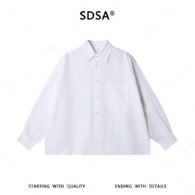 SDSA男装2026新款高贵轻奢韩版简约纯色肌理感长袖衬衫百搭衬衣