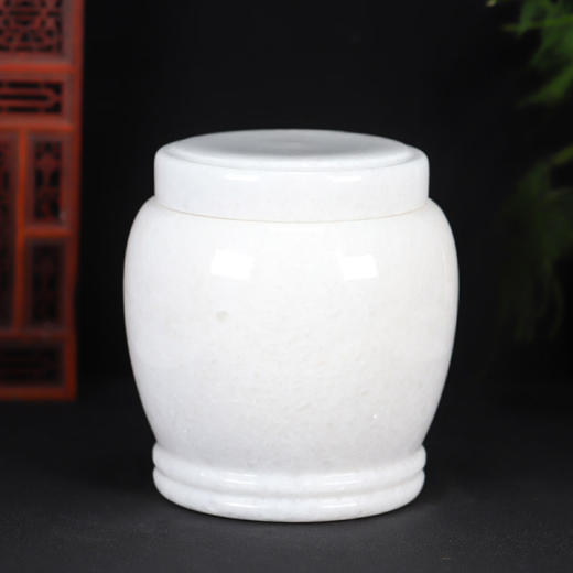 琉璃白玉瓷骨灰坛净面骨灰骨灰坛22.5*23cm 商品图0