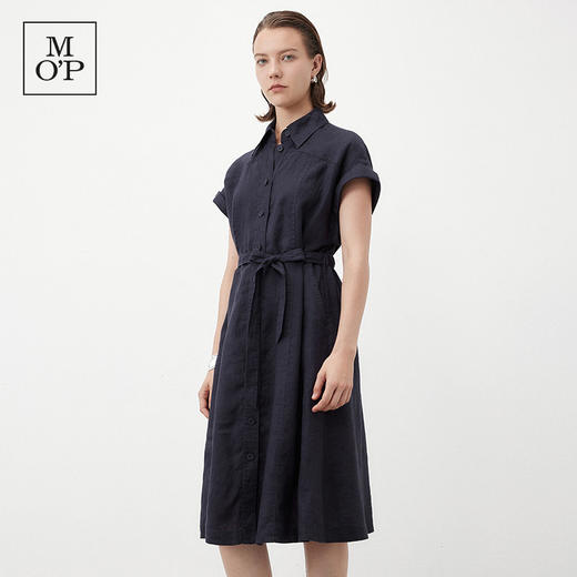 Marc O'Polo/MOP夏季新款好看天然亚麻垂感时尚工装风短袖连衣裙 商品图2