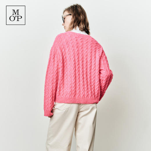 Marc O'Polo/MOP25春秋季新款初春设计感V领绞花长袖套头针织衫女 商品图3