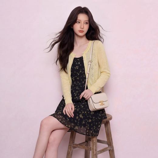 奢姿大码女装2026夏季减龄碎花蛋糕裙两件套胖妹妹镂空时尚套装9962965168AB 商品图4