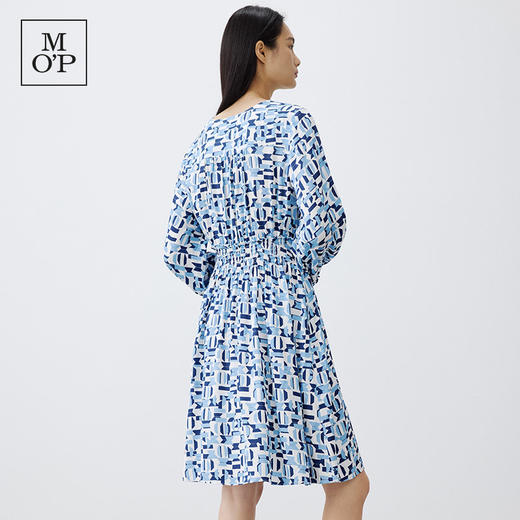 【汤曼妮粉丝专享】MOP夏季新款时尚V领斜门襟宽松透气印花连衣裙 商品图3