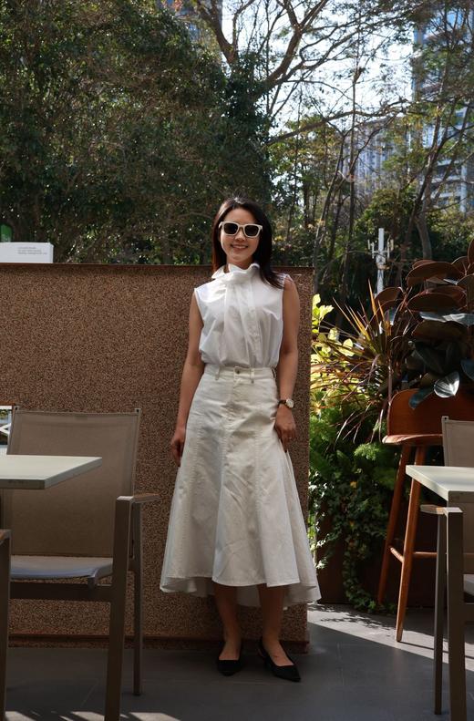 四季可穿褶领圆摆衬衫 商品图3