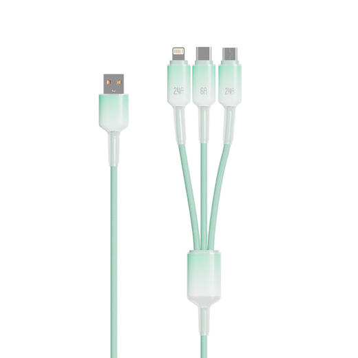 「高颜值！三合一」120W冰晶编织快充线一拖三数据线适用于苹果华为数码配件. 商品图4