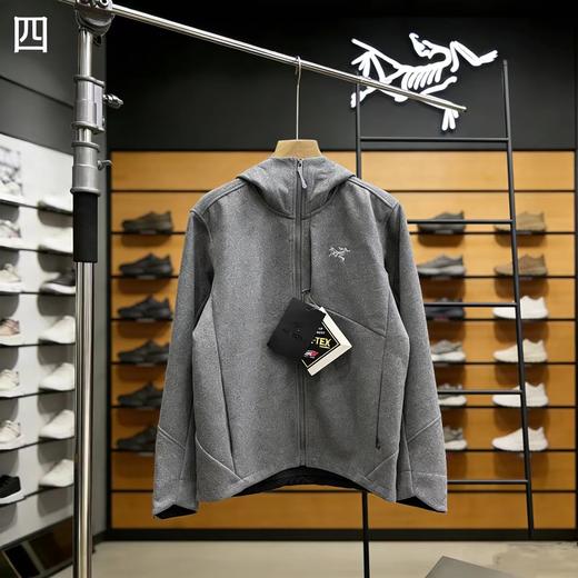 F031606新款防风羊毛涤纶双织布连帽软壳男女同款夹克外套 商品图2
