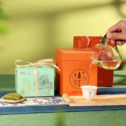 分销链接【西湖牌钱塘产区龙井】2026新茶 西湖牌《心头采》特级头采龙井200g纸包 龙井茶 钱塘产区 商品图4