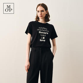 Marc O'Polo/MOP春季新款经典草莓系列纯棉简约圆领短袖T恤女上衣