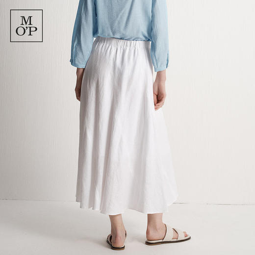 Marc O'Polo夏季新款好看天然亚麻舒适白色长款A字半身裙女士半裙 商品图3