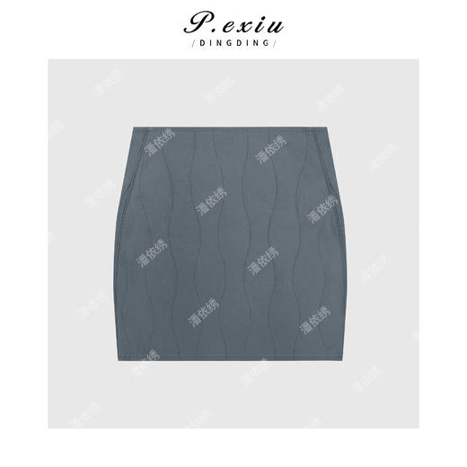 03-3潘依绣丁丁宠粉极简主义波浪纹明线短裙 Q9048 商品图0