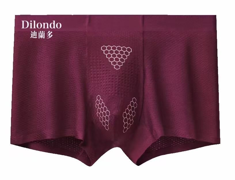 迪兰多男士超细旦莫代尔提花透气网孔内裤高弹力细腻手感22906742-43-44