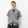 714street复古亚麻格子衬衫男2026夏季潮牌宽松落肩棉麻短袖衬衣 商品缩略图1