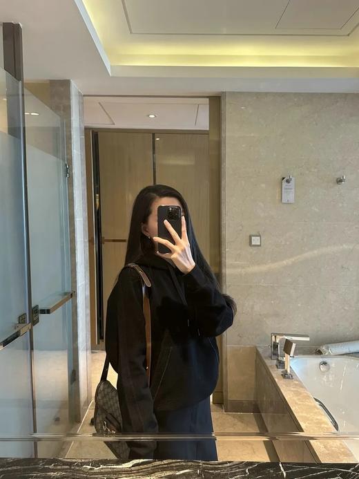 F031643手摇链珠肌理感帽衫立体剪裁连帽抽绳宽松遮肉卫衣 商品图14